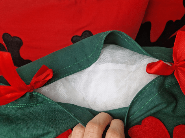Reindeer pillow green/ Christmas pillow filled