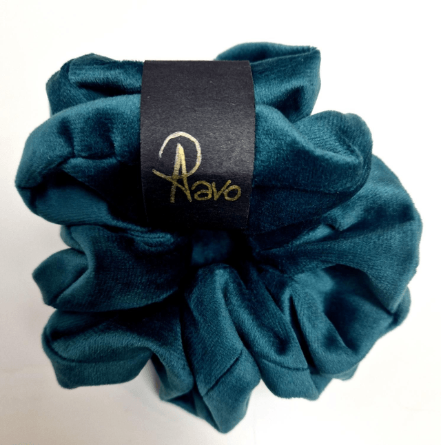 VELVET Emerald green scrunchies set