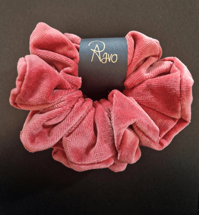 VELVET Coral Scrunchies Set 