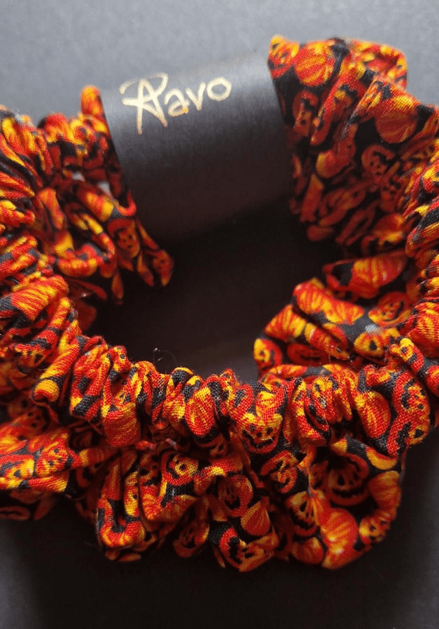 Pumpkin 100% Cotton Scrunchies set