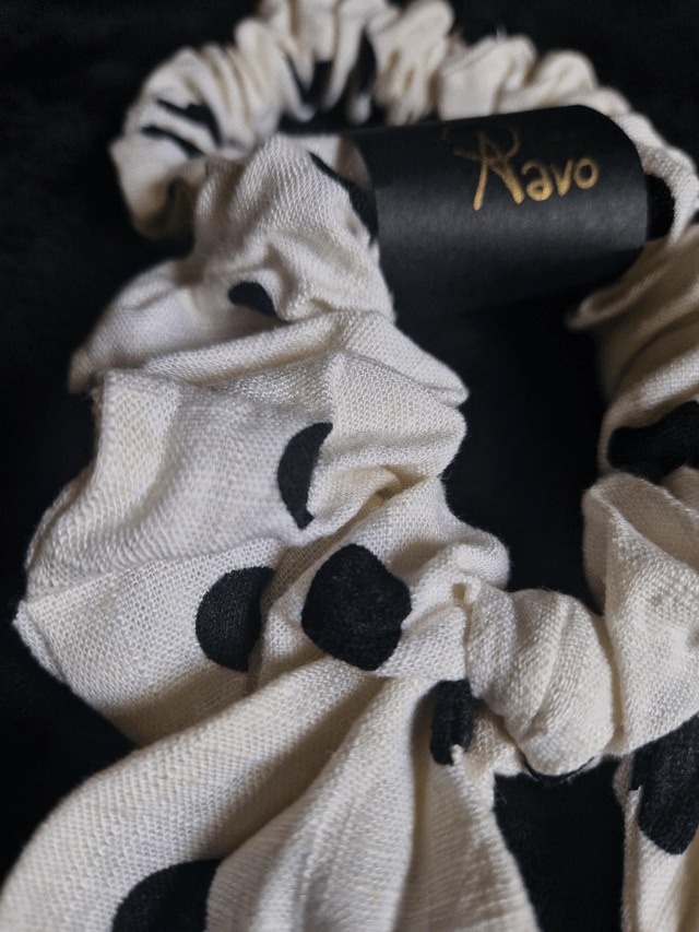 Dots Scrunchies set Viscose and Linen