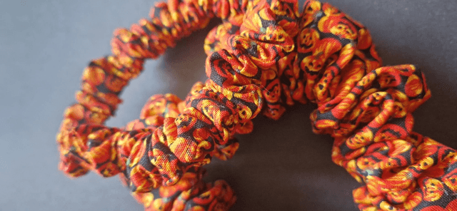 Pumpkin 100% Cotton Scrunchies set